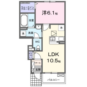 1LDK 間取り図