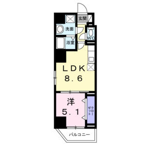 1LDK 間取り図