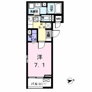 1K 間取り図