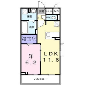 1LDK 間取り図