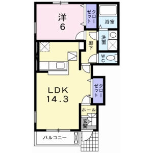 1LDK 間取り図