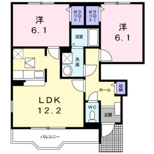 2LDK 間取り図
