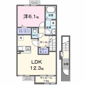 1LDK 間取り図