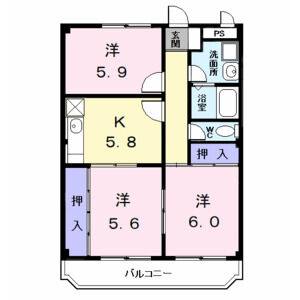 3DK 間取り図