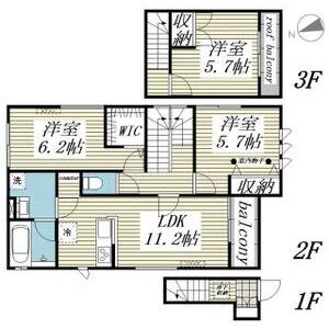 3LDK 間取り図