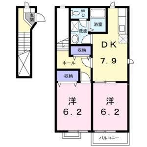 2DK 間取り図