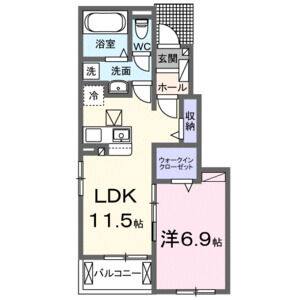 1LDK 間取り図