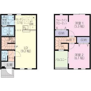 2LDK 間取り図