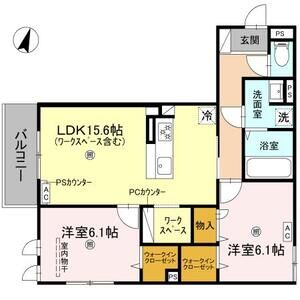 2LDK 間取り図