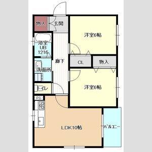 2LDK 間取り図