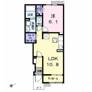 1LDK 間取り図