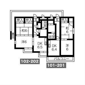 2DK 間取り図