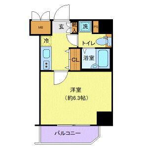 1K 間取り図