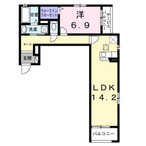 1LDK 間取り図
