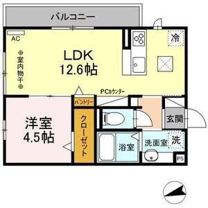 1LDK 間取り図
