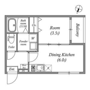 1DK 間取り図