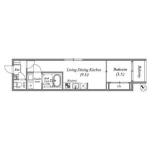 1LDK 間取り図