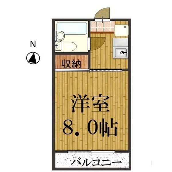 1K 間取り図