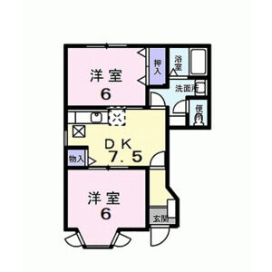 2DK 間取り図
