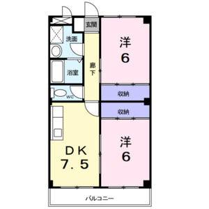 2DK 間取り図