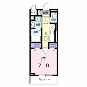 1K 間取り図