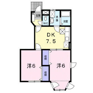2DK 間取り図