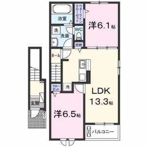 2LDK 間取り図