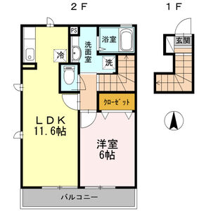 1LDK 間取り図