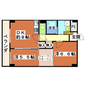 2LDK 間取り図