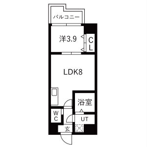 1LDK 間取り図