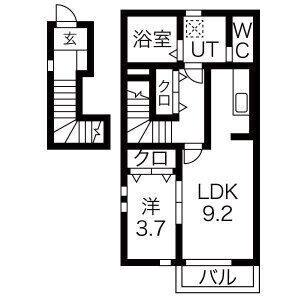 1LDK 間取り図