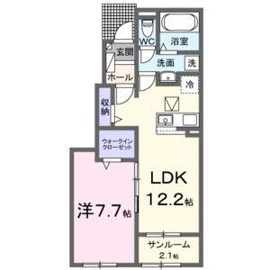 1LDK 間取り図