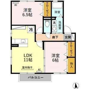 2LDK 間取り図
