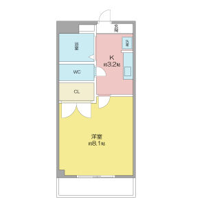 1K 間取り図