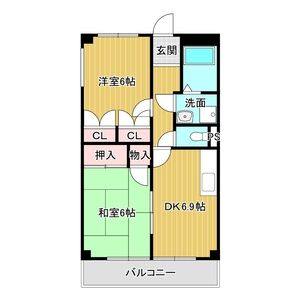 2DK 間取り図