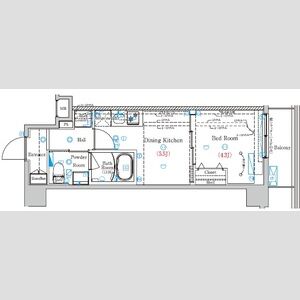 1DK 間取り図