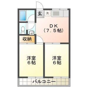 2DK 間取り図