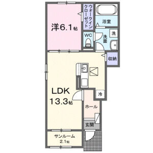 1LDK 間取り図