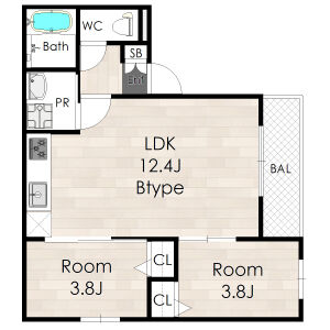 2LDK 間取り図