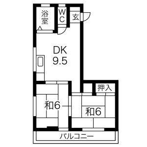 2DK 間取り図
