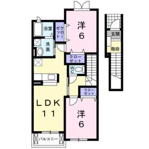 2LDK 間取り図