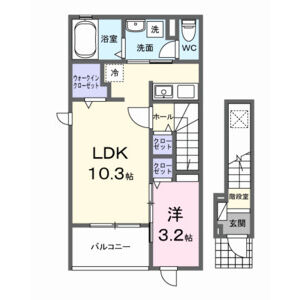 1LDK 間取り図