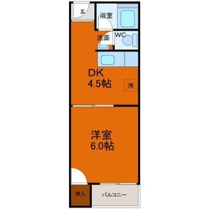 1DK 間取り図