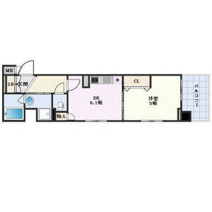 1DK 間取り図