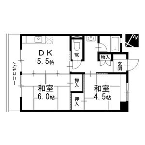 2DK 間取り図