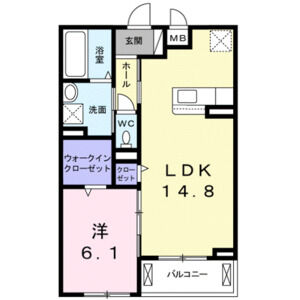 1LDK 間取り図