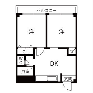 1LDK 間取り図