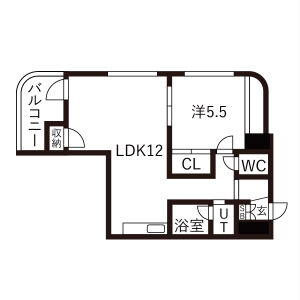 1LDK 間取り図
