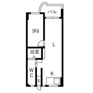 1LDK 間取り図