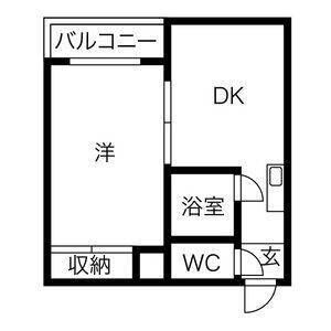 1DK 間取り図